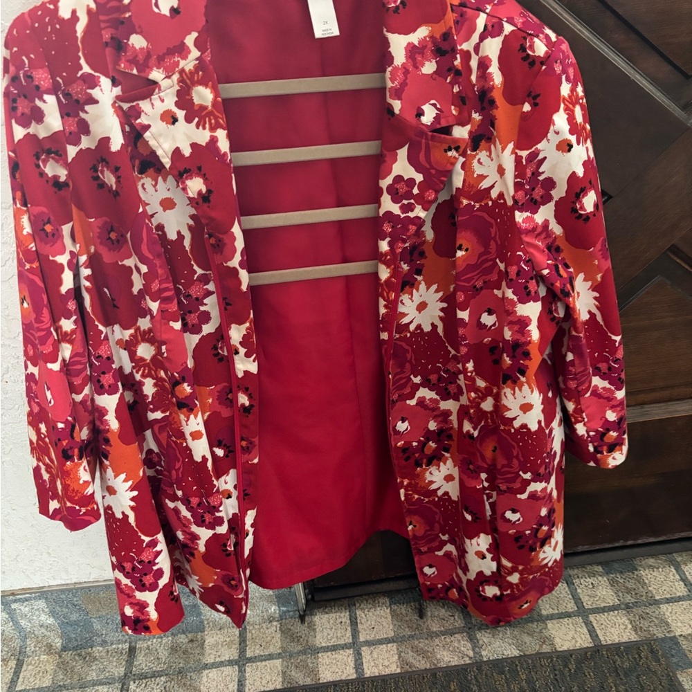 CJ Banks Red zippered/snap Women's Jacket
